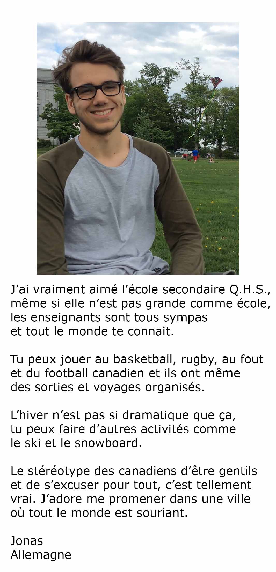 Témoignages étudiants internationaux de Jonas Dehler